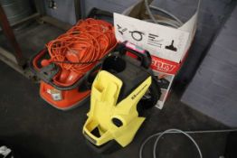 Flymo GlideMaster 340 lawnmower, a Henry vacuum cleaner and a K'A'Rcher K4 pressure washer