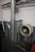 Fancom electric extraction fan together with a range of galvanised ducting