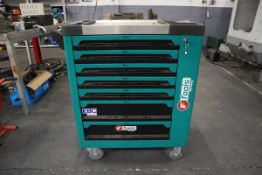 F-Tools 7 drawer mobile engineers tool cabinet containing a range of drills, reamers, hex-keys,