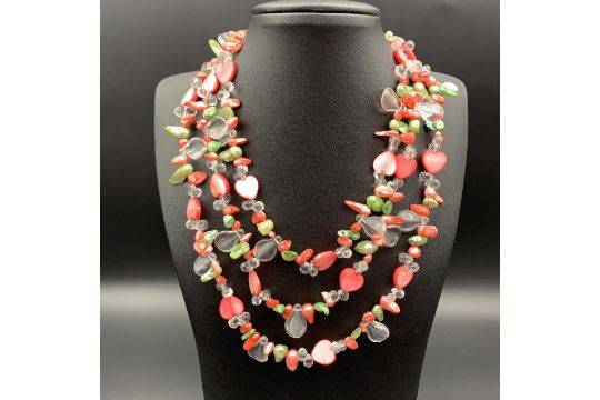 Beautiful Colour Pearls Beads & Quartz Beads Fashion Necklace. - Image 1 of 4