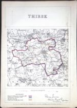 Thirsk Yorkshire Boundary Commission 157-Year-Old Coloured Scarce Antique Map.