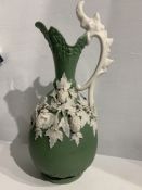 A Timeless Treasure: Antique Parian Ware or Jasperware Green Ewer