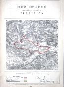 New Radnor Presteign Area Powys Wales Boundary Commission 157-Year-Old Antique Map.