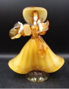 Vintage Murano Venetian Handmade Yellow Glass Lady