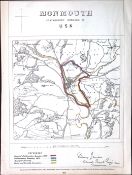 Monmouth Usk District Wales Boundary Commission 157-Year-Old Antique Map.