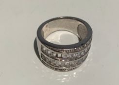 Baguette Diamond-Style Band Ring/925