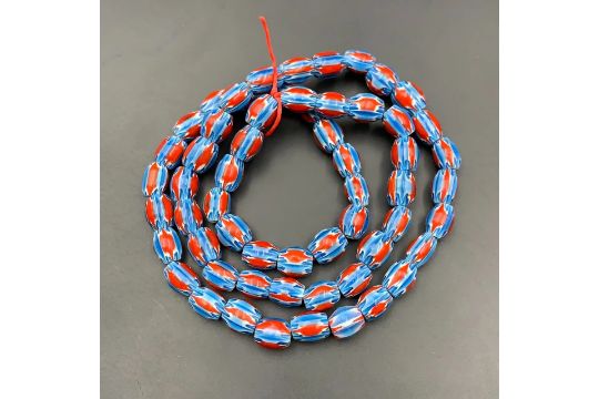 Beautiful Venetian Chevron Trade Glass Beads Strand, Brilliant Colour, Dnd-2908 - Image 2 of 6