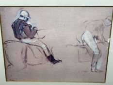 Edgar Degas, Two man on horses, Lithograph, Original, Printed Signature