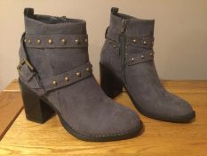 Dolcis “Piper” High Block Heel Ankle Boots, Size 7, Grey - New RRP £49.99