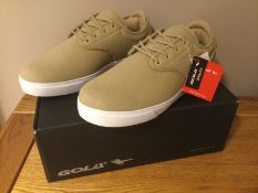 Gola “Panama” Mens Wide Fit Trainers, Size 7, Taupe/White - New RRP £36.00