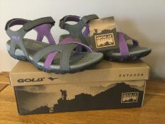 Gola Womens “Cedar” Hiking Sandals, Grey/Purple, Size 6 - Brand New
