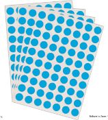 10 x Packs of Blue Round Self Adhesive Office Label 13mm (2240 ea Pack)