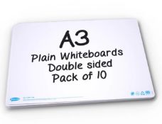 Pack of 10 x A3 Plain Whiteboards L31b