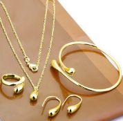 New! 5pc Elegant Water Drop Jewellery Set
