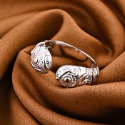 New! Royal Bali Collection - Yellow Gold and Sterling Silver Cuff Ring