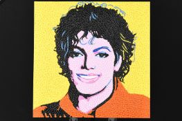 Mixed Media Original Painting of Michael Jackson.