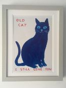 David Shrigley OBE (b 1968) ‘Old Cat’ Offset Lithograph, Mini Series Framed, Edition, 2022