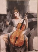 Very Large (6ft) Original Oil On Canvas Peter Tang