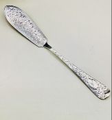 Ornate Antique Solid Sterling Silver Butter Knife, London 1834 Henry John Lias.