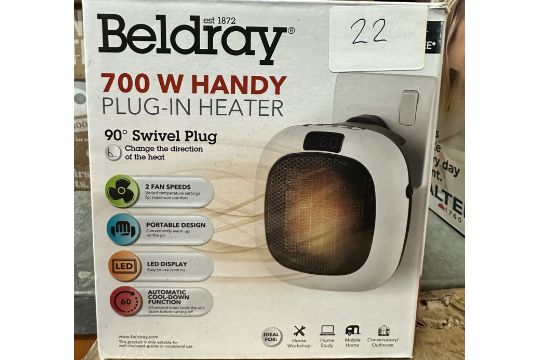 Beldray 700W Handy Plug In Heater. Est £30 - Grade U