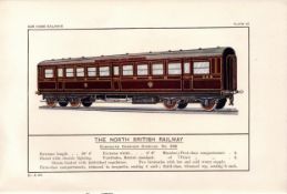 North British Railway Carriage No 248 Train Antique 115 Years-Old Book Plate.