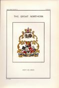 The Great Northern Railway Crest & Coat of Arms Antique 115 Years-Old Book Plate