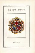 The North Eastern Railway Crest & Coat of Arms Antique 115 Year-Old Book Plate.