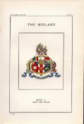 The Midland Railway Crest & Coat of Arms Antique 115 Years -Old Book Plate