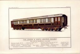 London & North Western Railway Kings Carriage Train Antique Book Plate.