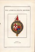 London & South Western Crest & Coat of Arms Antique 115 Years-Old Book Plate