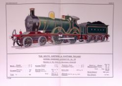 South Eastern & Chatham Railway 115 Years-Old Antique Double Book Plate.