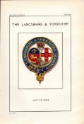 Lancashire & Yorkshire Railway Crest & Coat of Arms Antique 115 Years-Old Book Plate.