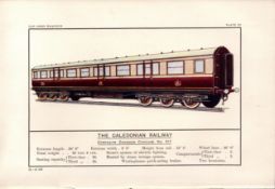The Caledonian Railway Carriage No 217 Train Antique 115 Years-Old Book Plate.