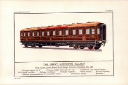 Great Northern Railway Sleeping Carriage Antique 115 Years-Old Book Plate.