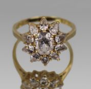 Decorative 14 ct Gold CZ Ring