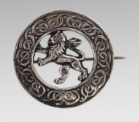 Vintage Robert Allison Brooch Sterling Silver Celtic Rampant Lion Glasgow 1948