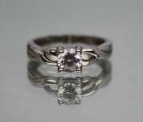 Vintage Silver Solitaire Ring