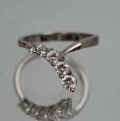 Vintage Silver Graduated CZ Ring