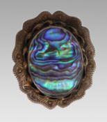 Vintage Sterling Silver Abalone Brooch