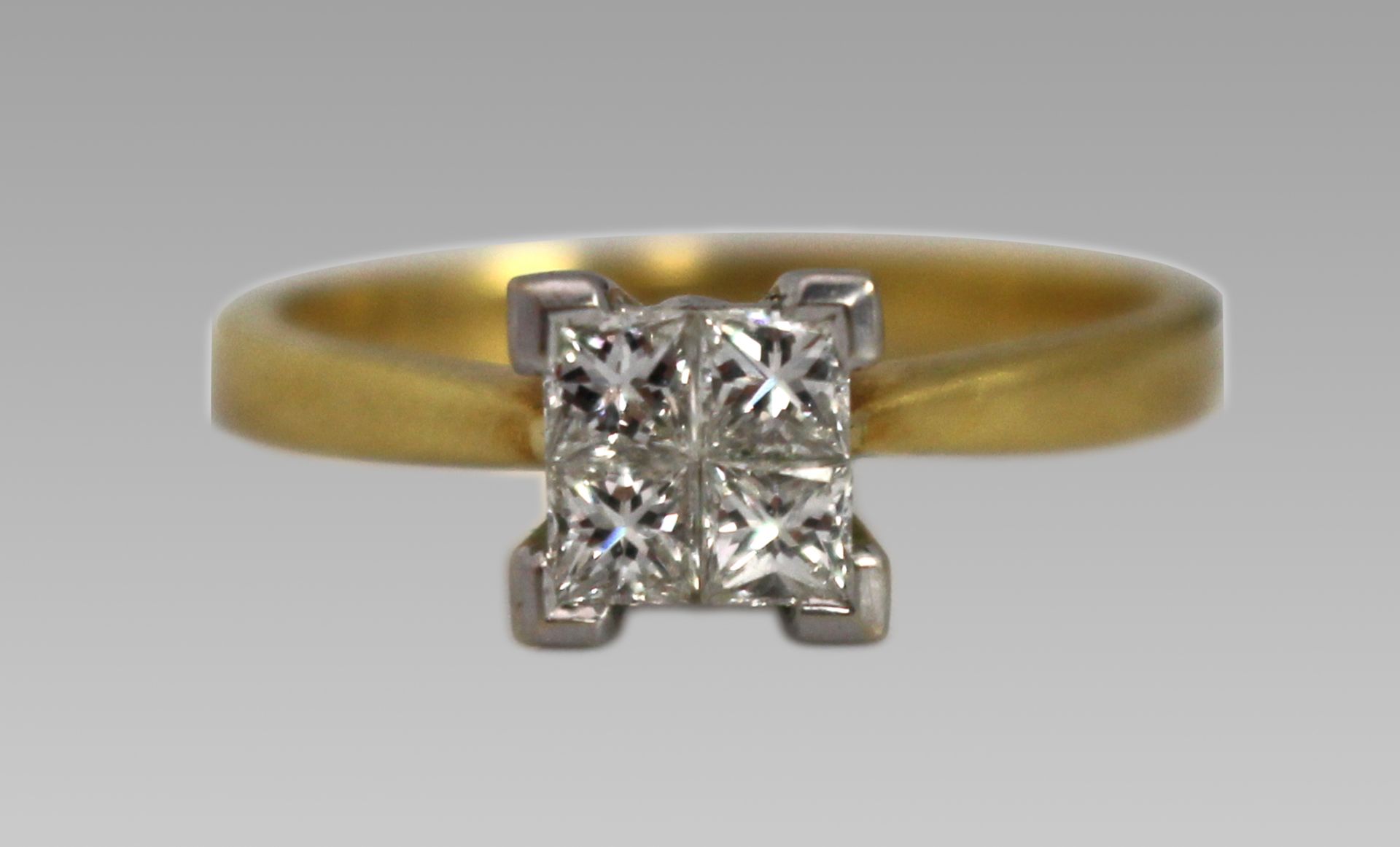 Vintage 0.50 Carat Diamond Cluster Ring 18ct Gold