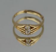 Vintage Gypsy Set 18ct Gold Diamond Ring