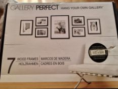 New & Boxed J Lewis Gallery Set Multi-Aperture Wood Photo Frames & Mounts, 7 Photo, No VAT JL£65