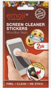 120 x Pack of 2 Emoji Microfiber Finish Screen Cleaner Stickers RRP £5.49 ea L27a