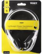 14 x Texet Lightweight Stereo Headphones L5a