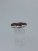 Silver band 925 set with natural amber