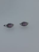 Silver cz set hinged earrings