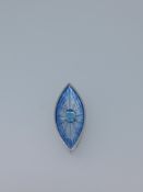 Nicole Barr Silver Enamelled Pendant Set With Oval Topaz