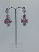 Silver cz set dress earrings