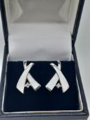 Nicole Barr Silver and Enamelled Stud Earrings Set With Sapphire