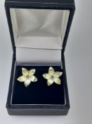 Nicole Barr Silver and Enamelled and Sapphire Earrings